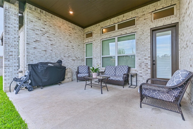 1939 Heather Canyon Dr, Pearland, TX 77089 - view of patio / terrace with outdoor lounge area and grilling area
