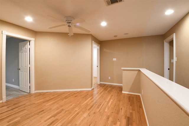 6709 Jay Rd, Hitchcock, TX 77563 - spare room with light wood-type flooring, recessed lighting, and a ceiling fan