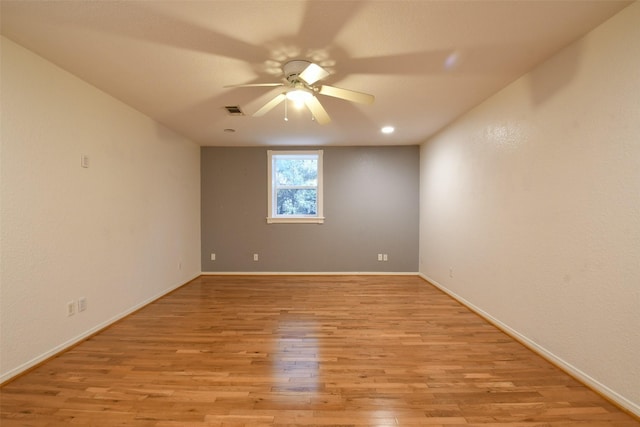 6709 Jay Rd, Hitchcock, TX 77563 - unfurnished room featuring ceiling fan, light wood-type flooring, and recessed lighting