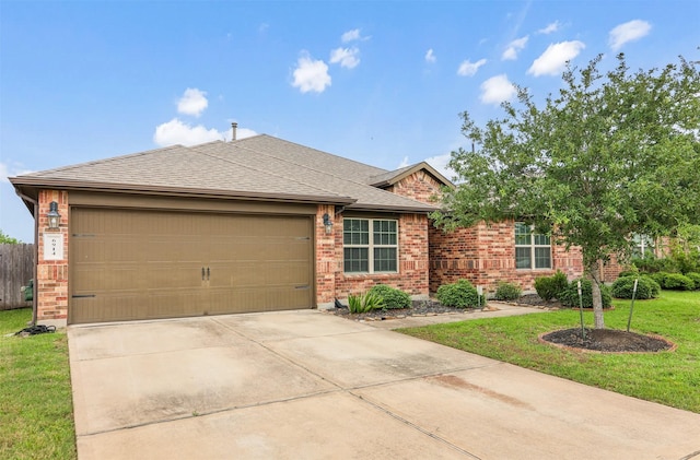 6914 Arcadia Meadow Ct, Richmond, TX 77407 - single story home featuring brick siding, a garage, driveway, and a front yard