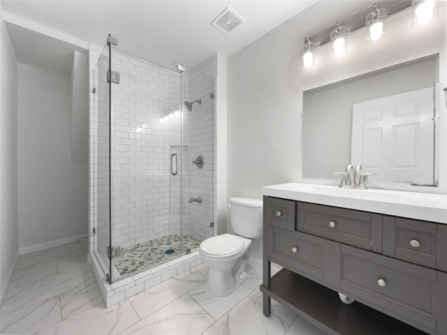 2317 Shady Pine Dr, Conroe, TX 77301 - full bath with vanity, marble finish floors, and a stall shower
