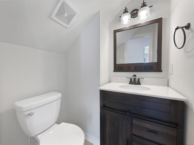 2317 Shady Pine Dr, Conroe, TX 77301 - bathroom with vaulted ceiling and vanity