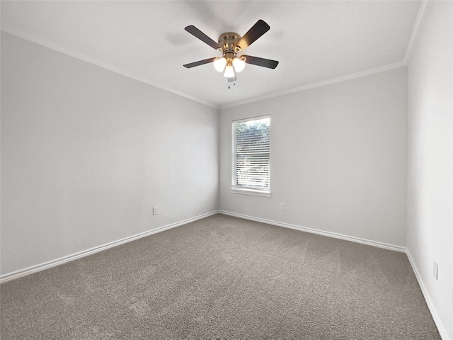 2317 Shady Pine Dr, Conroe, TX 77301 - unfurnished room with ornamental molding, carpet flooring, and ceiling fan