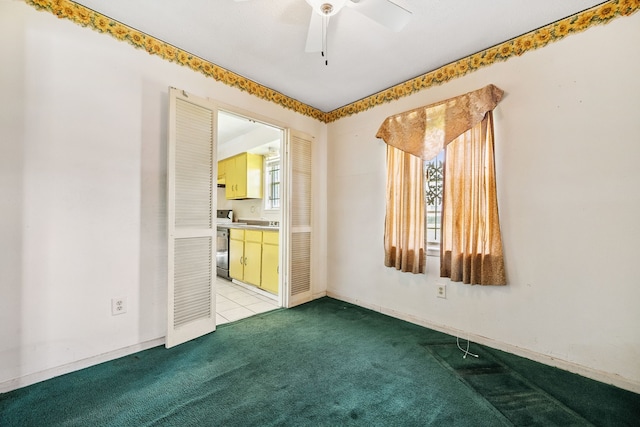 11302 Murr Way, Houston, TX 77048 - empty room featuring light carpet and a ceiling fan