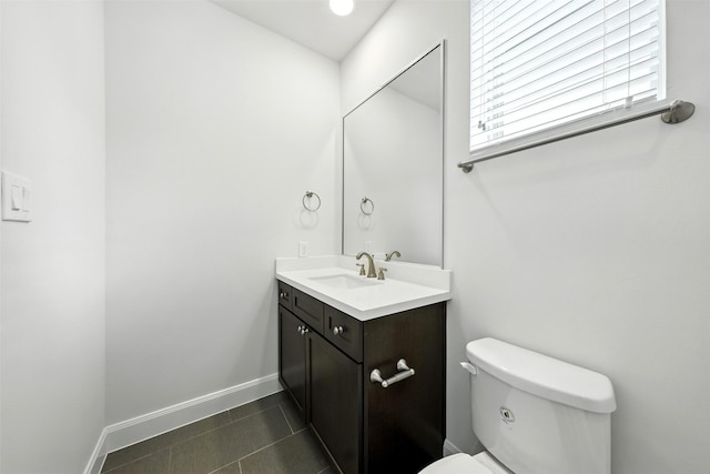 4106 Schuler St, Houston, TX 77007 - half bathroom featuring vanity and tile patterned floors