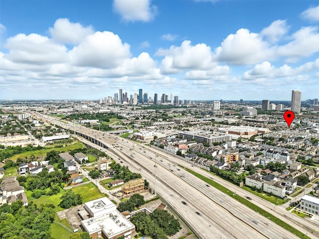 4106 Schuler St, Houston, TX 77007 - aerial view of a major roadway and city skyline
