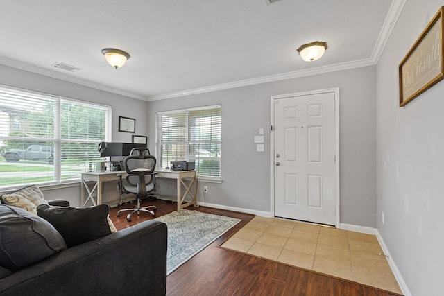 29406 Legends Stone Dr, Spring, TX 77386 - office space featuring healthy amount of natural light, crown molding, and wood finished floors