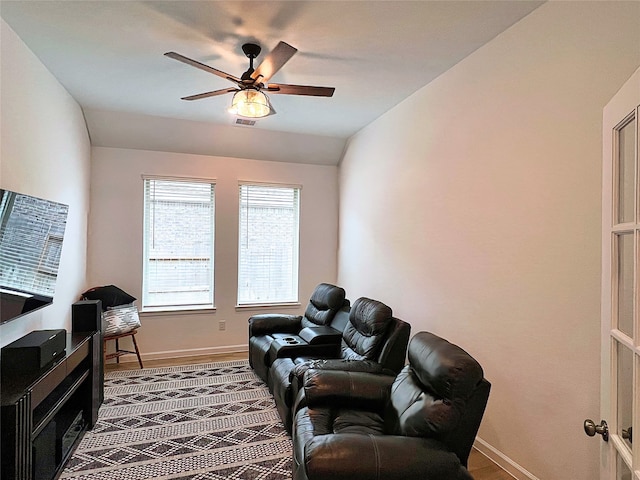19022 Palizzi Ridge Ln, New Caney, TX 77357 - living area with baseboards and a ceiling fan