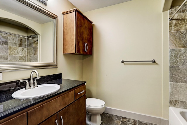 1901 Post Oak Unit 302, Houston, TX 77056 - bathroom with vanity and stone finish flooring