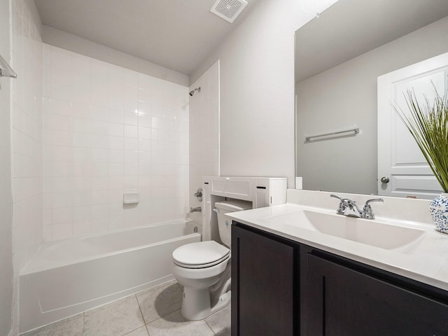12519 Crathie Dr, Humble, TX 77346 - bathroom featuring vanity, tile patterned floors, and washtub / shower combination