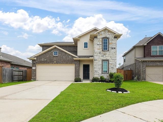 12519 Crathie Dr, Humble, TX 77346 - view of front of house featuring concrete driveway and stone siding
