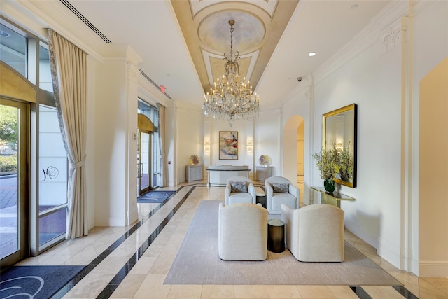 1100 Uptown Park Blvd Unit 23, Houston, TX 77056 - lobby with ornamental molding and recessed lighting