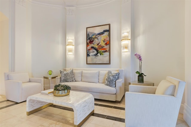 1100 Uptown Park Blvd Unit 23, Houston, TX 77056 - living room with light tile patterned floors and inlaid floor details