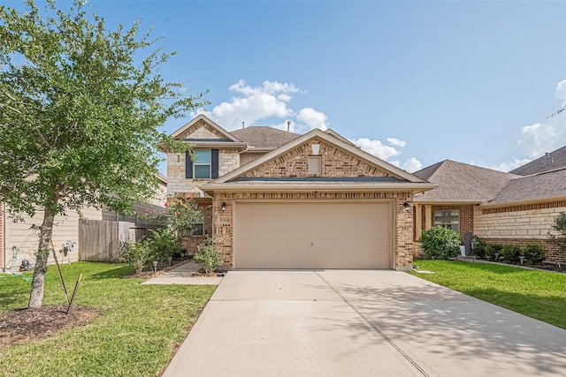 10434 Lake Of The Ozarks Dr, Humble, TX 77396 - view of front of property with a garage, concrete driveway, brick siding, and a shingled roof