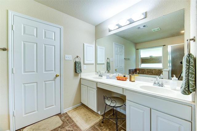 19238 Ashford Square St, Tomball, TX 77375 - bathroom with double vanity, a bath, and a shower with shower door