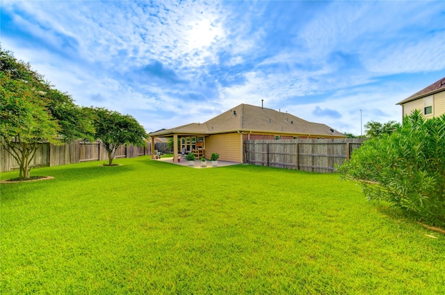 19238 Ashford Square St, Tomball, TX 77375 - fenced backyard featuring a patio