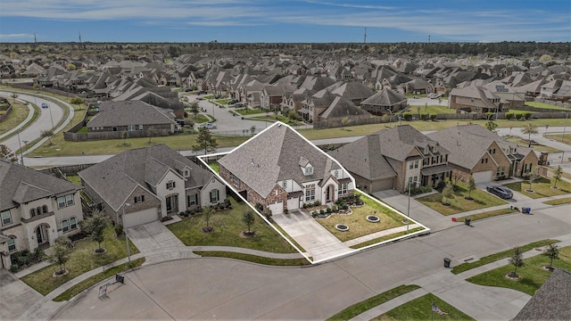 13603 Sandford Meadow Ln, Cypress, TX 77429 - aerial perspective of suburban area featuring property boundaries highlighted
