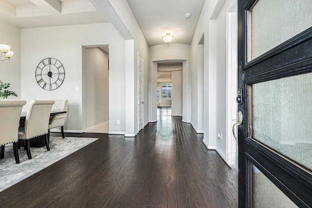 13603 Sandford Meadow Ln, Cypress, TX 77429 - entryway with dark wood finished floors and arched walkways