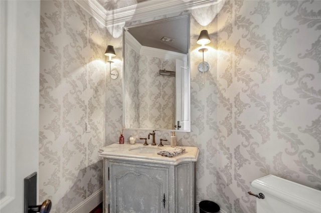 27 S Glenwild Cir, The Woodlands, TX 77389 - bathroom with vanity and wallpapered walls