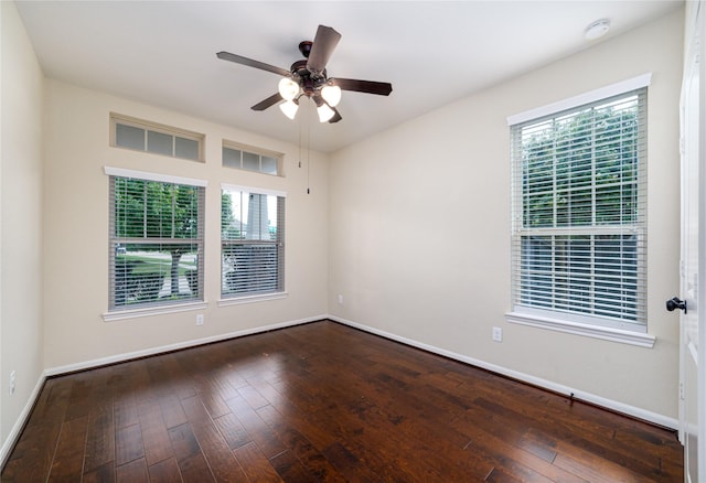 19503 S Coral Honeysuckle Loop, Cypress, TX 77433 - spare room with a smoke detector, healthy amount of natural light, hardwood / wood-style flooring, and a ceiling fan