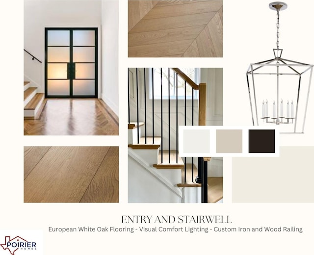 959 Althea Dr, Houston, TX 77018 - stairway featuring a chandelier