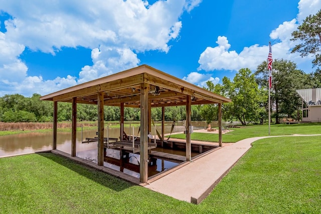 33 Lakeside, Trinity, TX 75862 - dock area with a yard and a water view