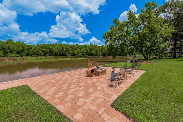 33 Lakeside, Trinity, TX 75862 - view of patio / terrace featuring a water view