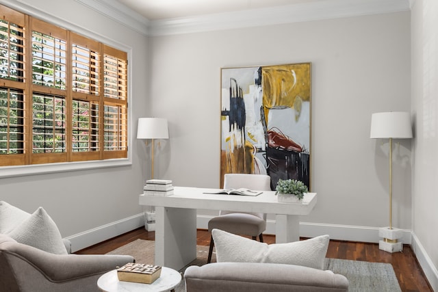 1013 Mulberry Ln, Bellaire, TX 77401 - office area with crown molding and wood finished floors