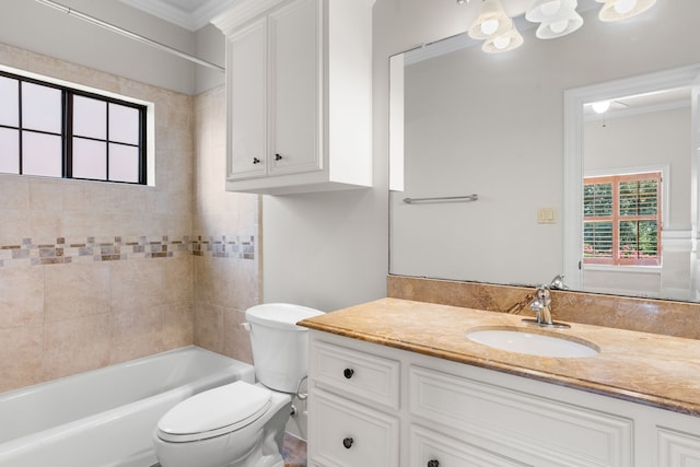 1013 Mulberry Ln, Bellaire, TX 77401 - full bath with vanity, shower / tub combination, and crown molding