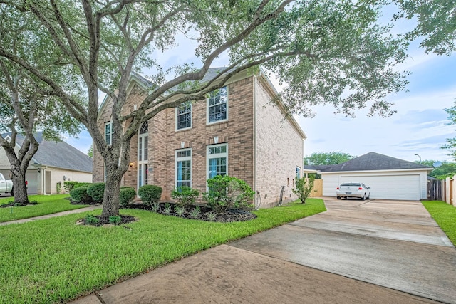 1814 Ferndale Lake Ct, Richmond, TX 77406 - view of front of house featuring brick siding, a front lawn, and a garage