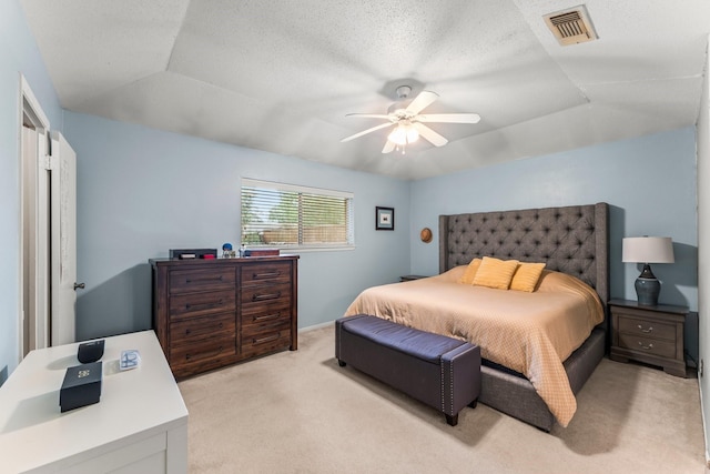 6103 Sunnygate Dr, Spring, TX 77373 - bedroom with light carpet, ceiling fan, and vaulted ceiling