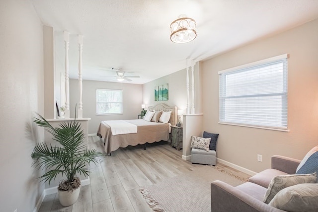 22002 Silver Lode Dr, Katy, TX 77450 - bedroom featuring light wood finished floors and ceiling fan