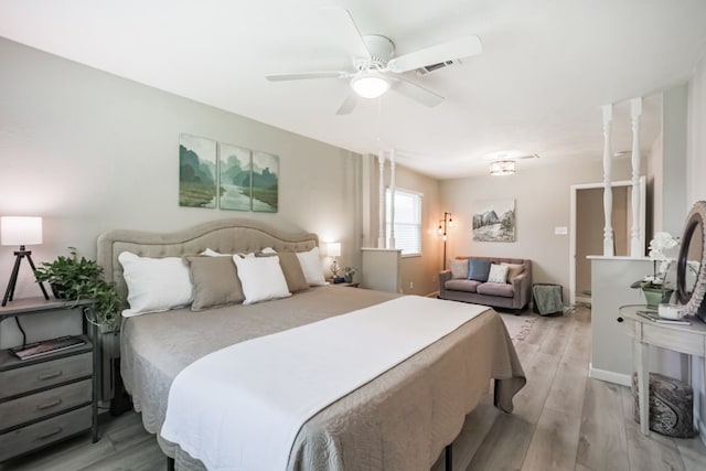 22002 Silver Lode Dr, Katy, TX 77450 - bedroom featuring light wood-style floors and ceiling fan