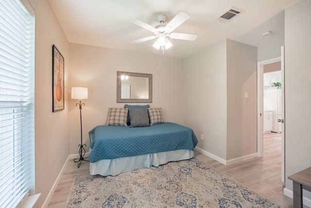 22002 Silver Lode Dr, Katy, TX 77450 - bedroom with light wood-type flooring and ceiling fan