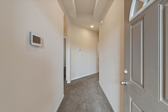 11053 Patriot Ct, Cleveland, TX 77328 - hallway featuring carpet, arched walkways, and recessed lighting