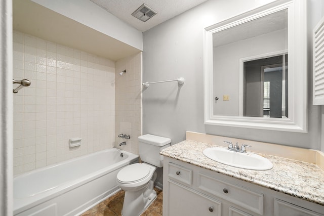 7700 Creekbend Dr Unit 6, Houston, TX 77071 - full bath with vanity, tub / shower combination, a textured ceiling, and tile patterned floors