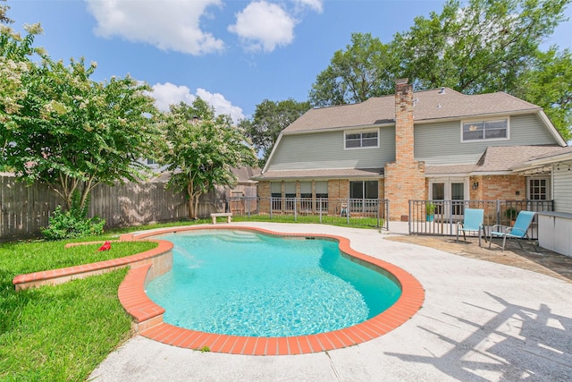 1711 Earl Of Dunmore St, Katy, TX 77449 - view of swimming pool with a patio area and french doors