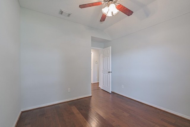 1518 Bugle Run Dr, Katy, TX 77449 - unfurnished room with dark wood finished floors, ceiling fan, and lofted ceiling