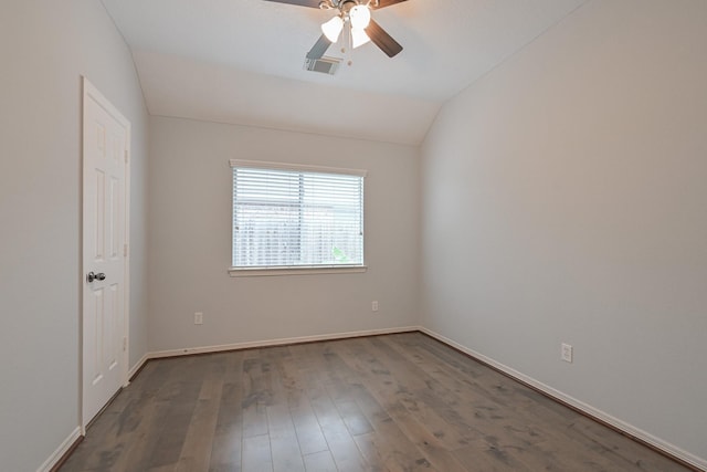 1518 Bugle Run Dr, Katy, TX 77449 - unfurnished bedroom featuring wood finished floors, vaulted ceiling, and ceiling fan