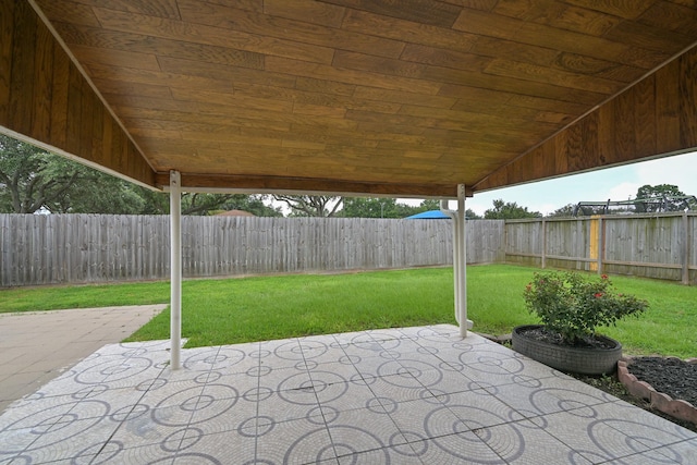 1518 Bugle Run Dr, Katy, TX 77449 - fenced backyard featuring a patio area