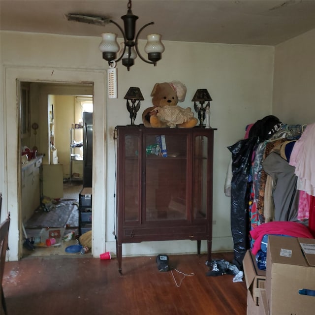 3607 Penn St, Houston, TX 77093 - living area with wood finished floors and a chandelier