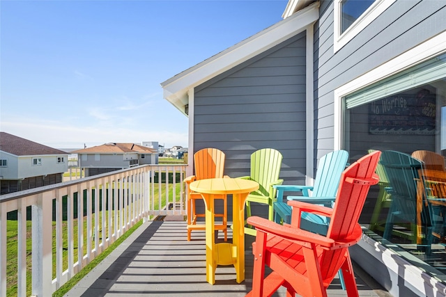 17711 Termini San Luis Pass Rd, Galveston, TX 77554 - wooden terrace featuring a residential view