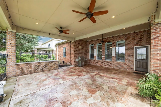 2508 Siskin Trl, League City, TX 77573 - view of patio / terrace featuring grilling area and ceiling fan