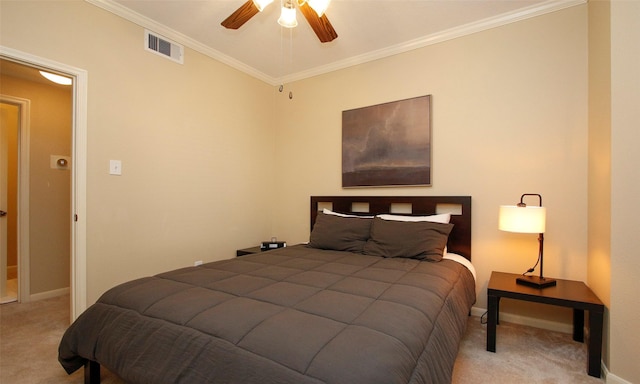 6607 Lake Woodlands Dr Unit 223, The Woodlands, TX 77382 - carpeted bedroom featuring crown molding and a ceiling fan