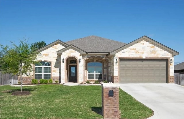 2977 Presidio Cir, Belton, TX 76513 - french country inspired facade with a garage, driveway, and brick siding