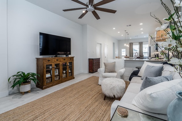 17746 Tree Of Heaven, Conroe, TX 77385 - living area featuring ceiling fan and recessed lighting