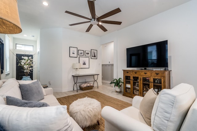 17746 Tree Of Heaven, Conroe, TX 77385 - living room with ceiling fan and recessed lighting