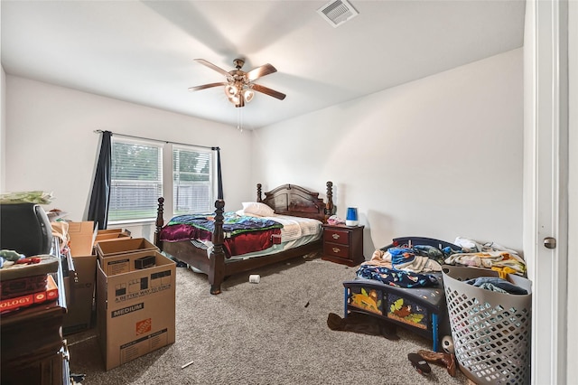 2435 Palmer Lake Ln, Spring, TX 77373 - carpeted bedroom featuring a ceiling fan