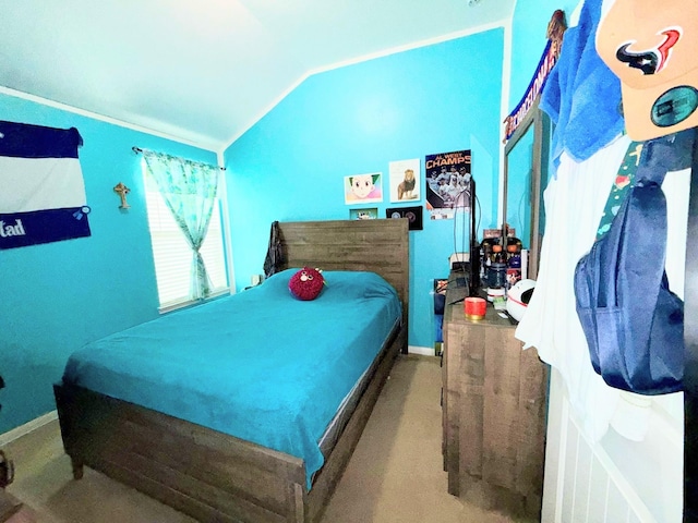 2315 Shady Tree Ln, Conroe, TX 77301 - bedroom featuring vaulted ceiling and carpet