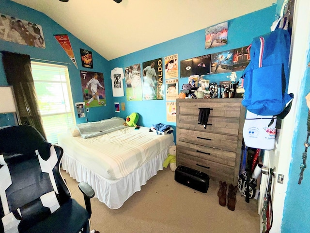 2315 Shady Tree Ln, Conroe, TX 77301 - carpeted bedroom featuring lofted ceiling